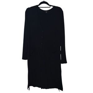 Halogen Classic Black V-Neck Long Cardigan Size Med